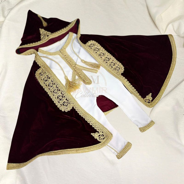 Jabador 2 piĂšces avec Selham en Velours bordeaux