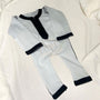 Grenouillère bébé Blanc avec Broderie Noir