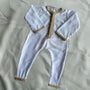 Grenouillère Bébé Blanc avec Broderie Dorée